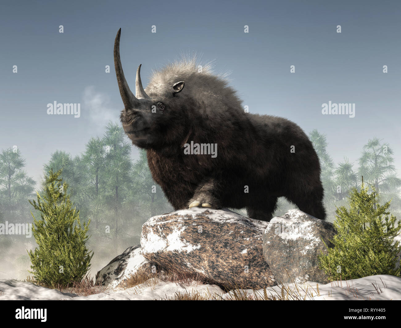 Woolly rhino ice age hi-res stock photography and images - Alamy