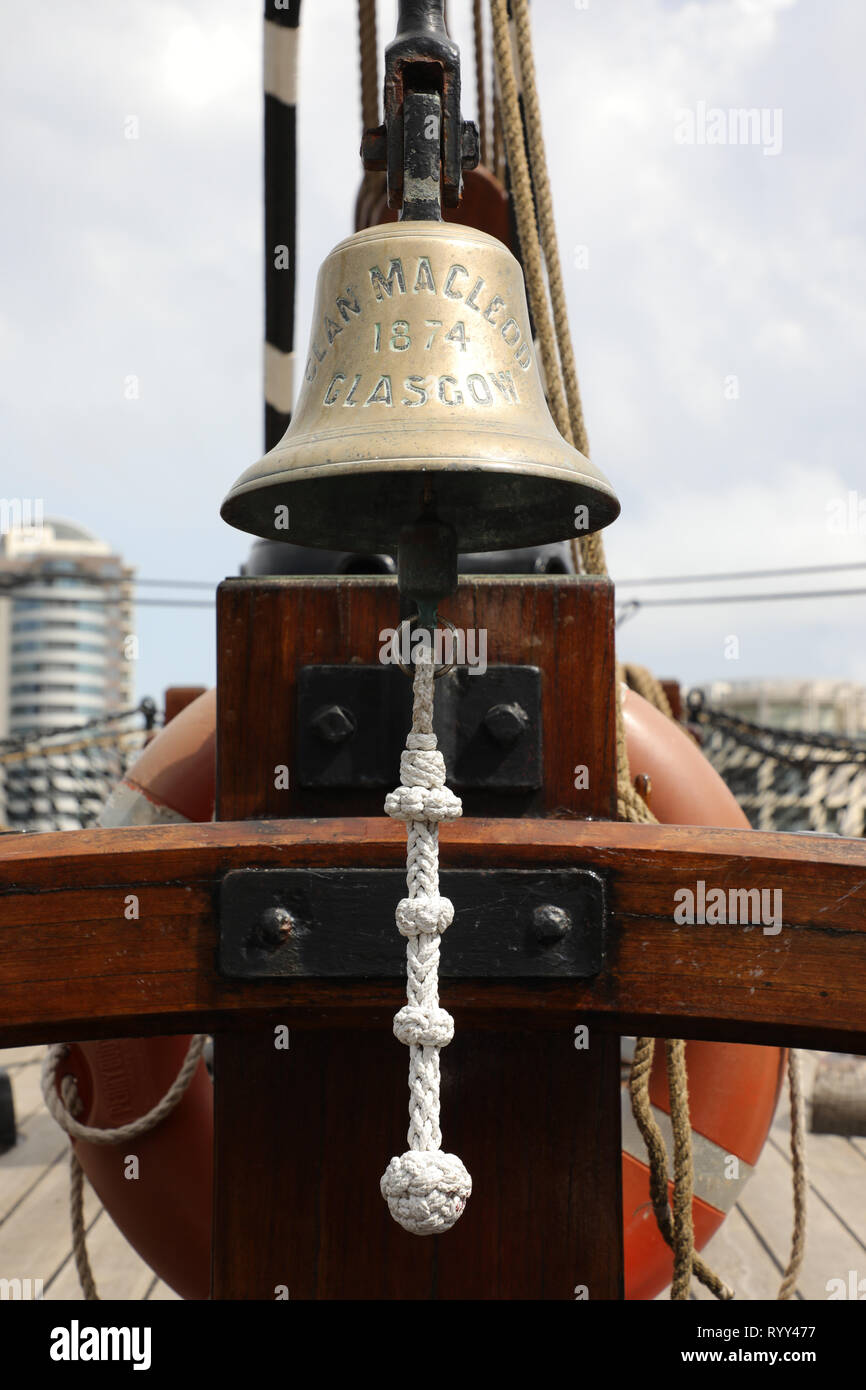 Ship's bell on the Tall ship James Craig, originally named Clan Macleod