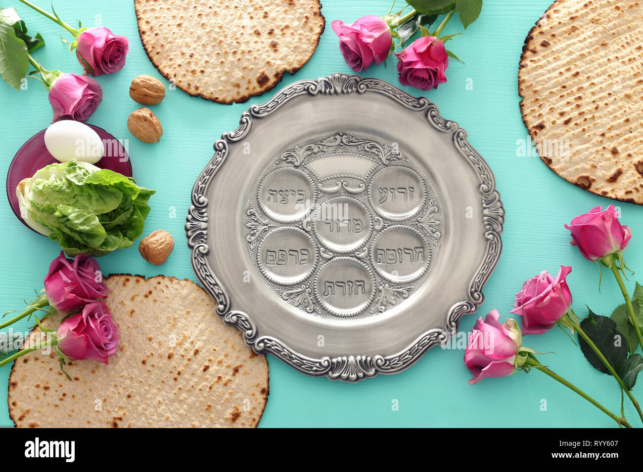 Pesah celebration concept (jewish Passover holiday). Translation for