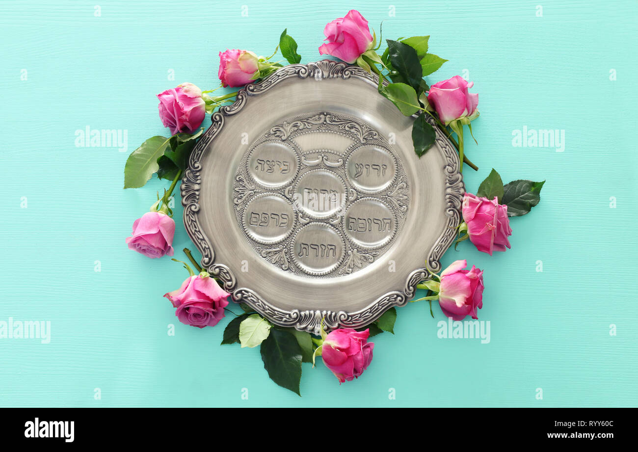 Pesah celebration concept (jewish Passover holiday). Translation for