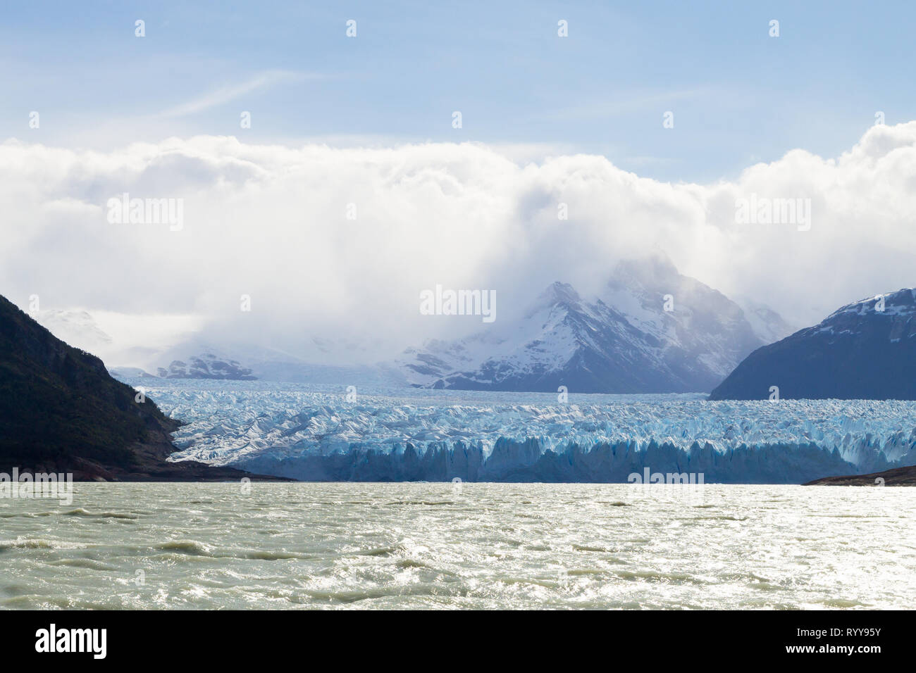 Perito Moreno glacier view, Patagonia landscape, Argentina. Patagonian panorama Stock Photo