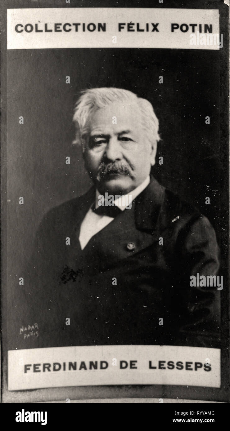 Photographic Portrait Of Lesseps   From Collection Félix Potin, Early 20th Century Stock Photo