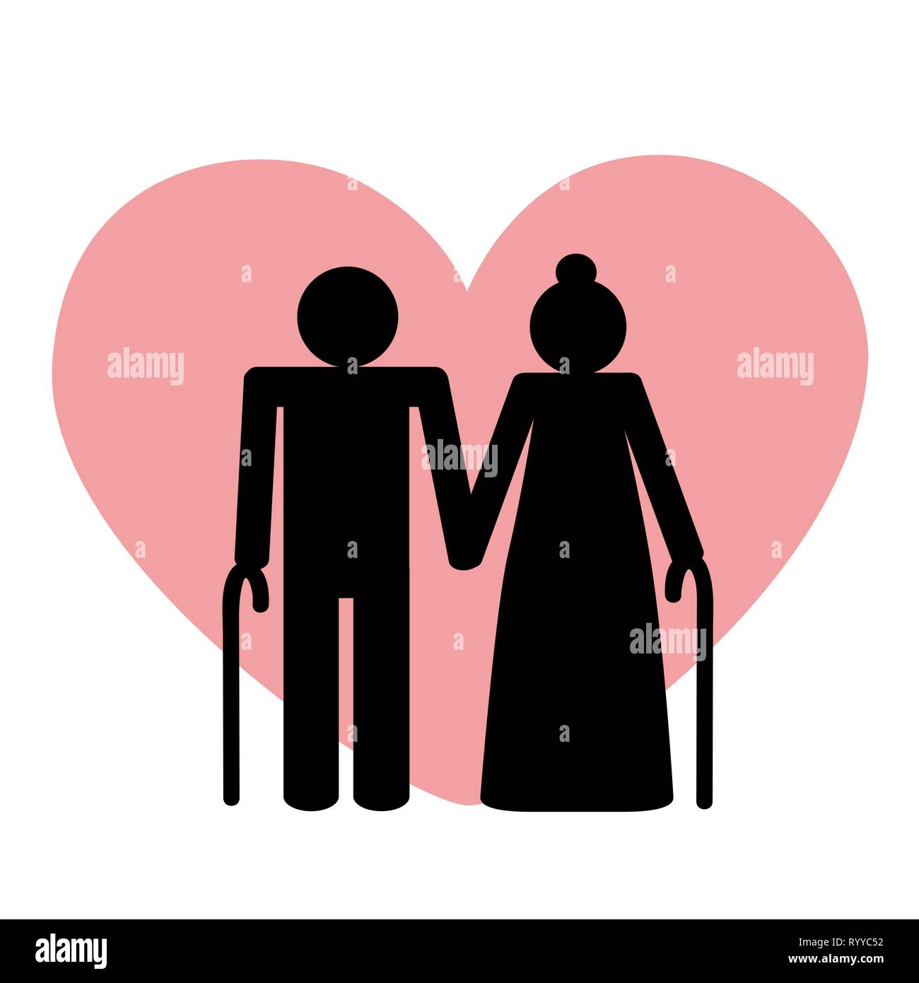 grandparents old couple pictogram vector illustration EPS10 Stock Vector