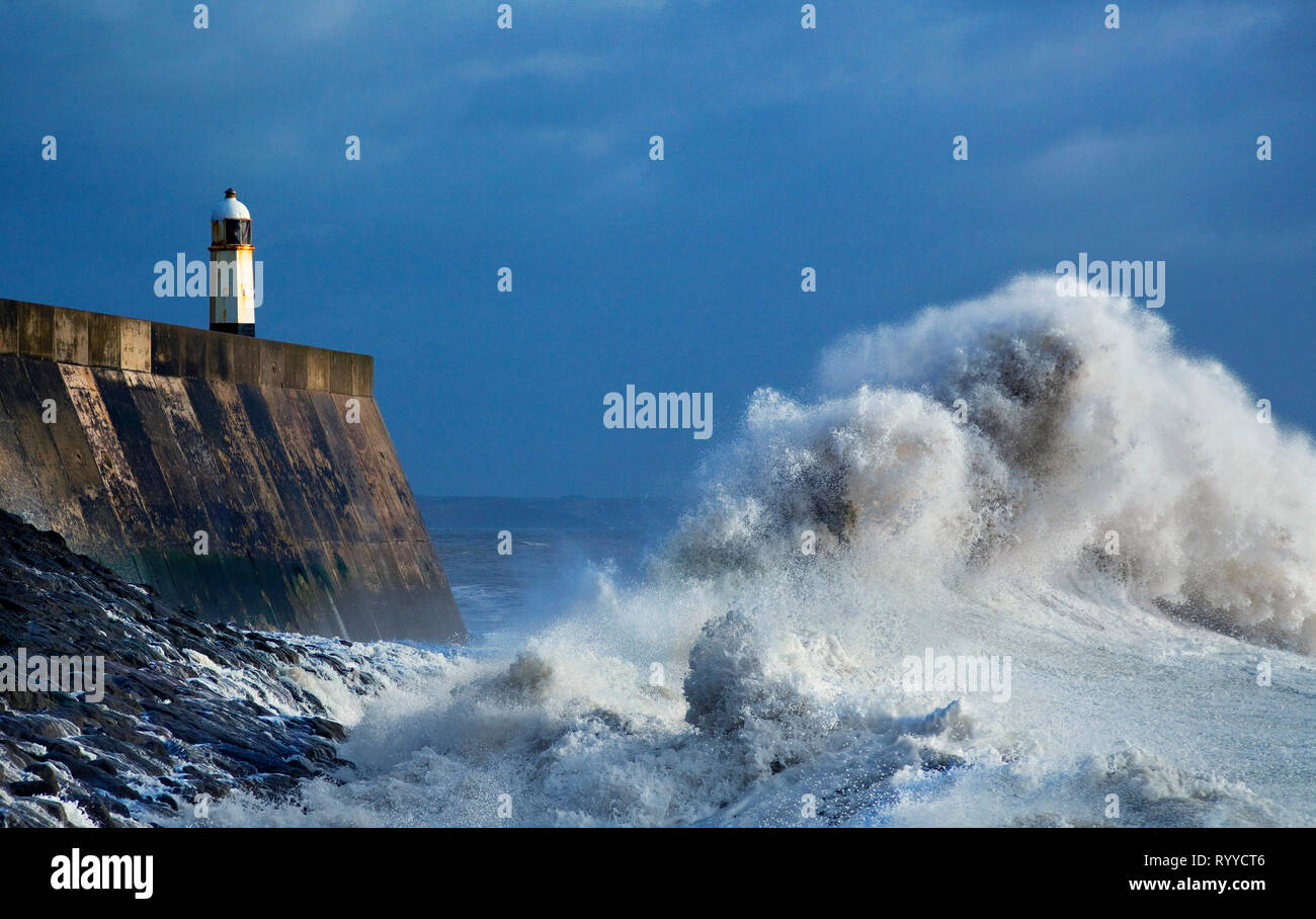 Porthcawl Lighthouse, South Wales, UK Stock Photo
