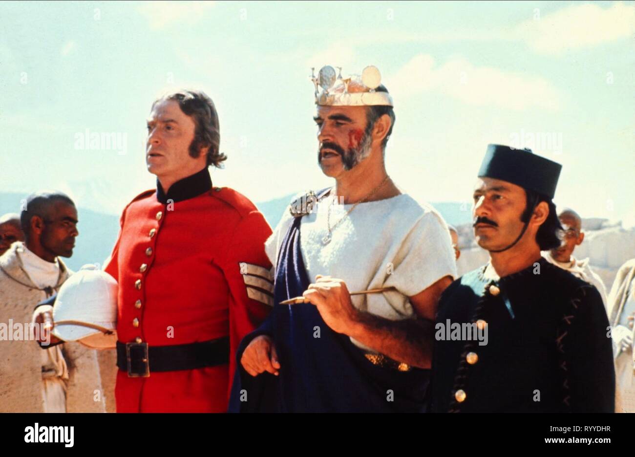 CAINE,CONNERY, THE MAN WHO WOULD BE KING, 1975 Stock Photo