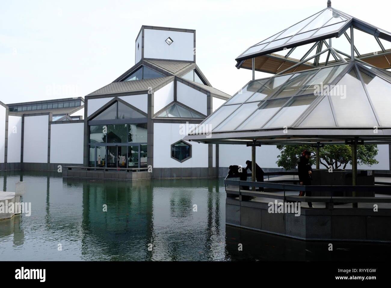 Suzhou Museum with Museum Garden and pavilion designed by architect I.M.Pei. Suzhou.Jiangsu Province.China Stock Photo