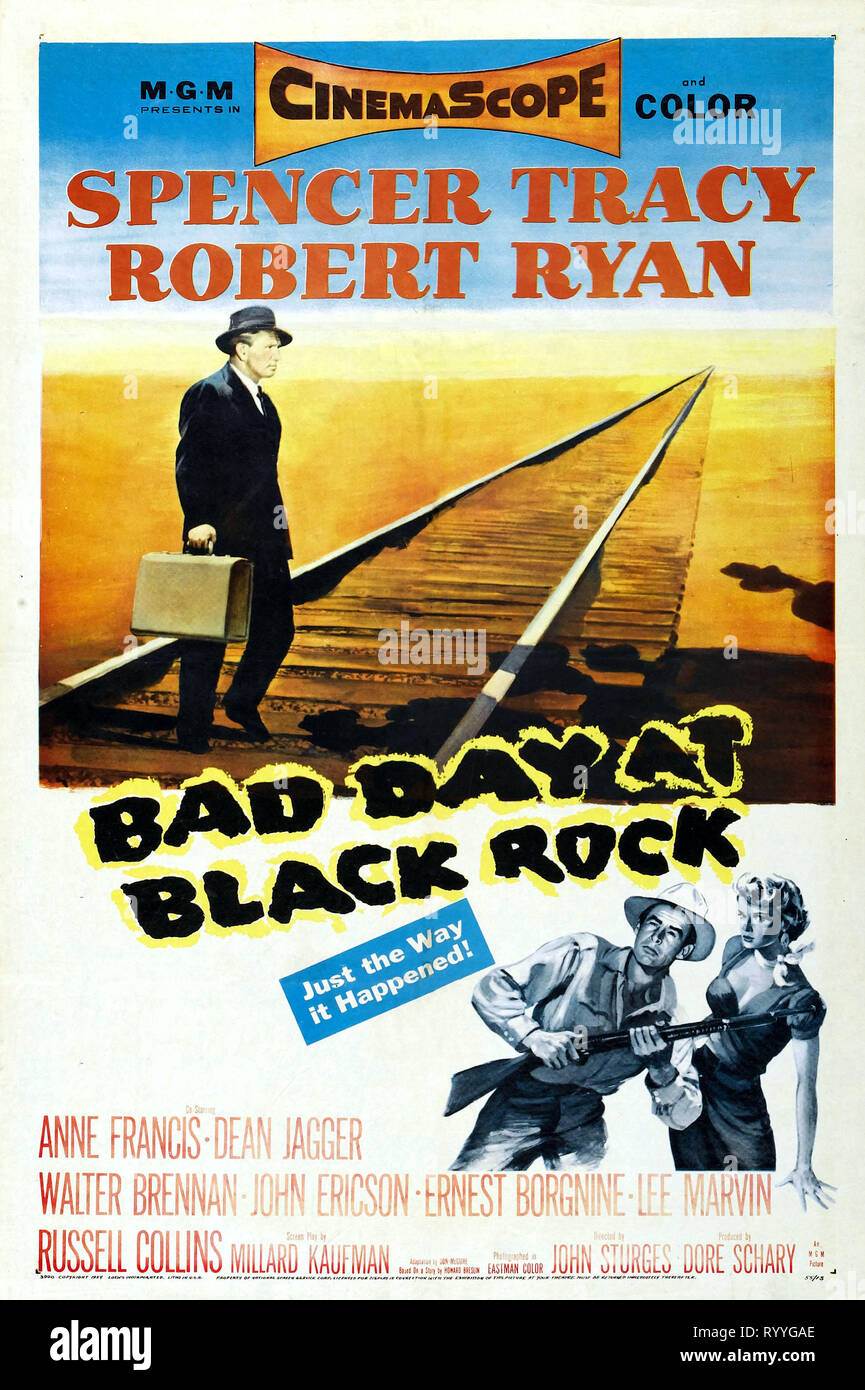 SPENCER TRACY POSTER, BAD DAY AT BLACK ROCK, 1955 Stock Photo