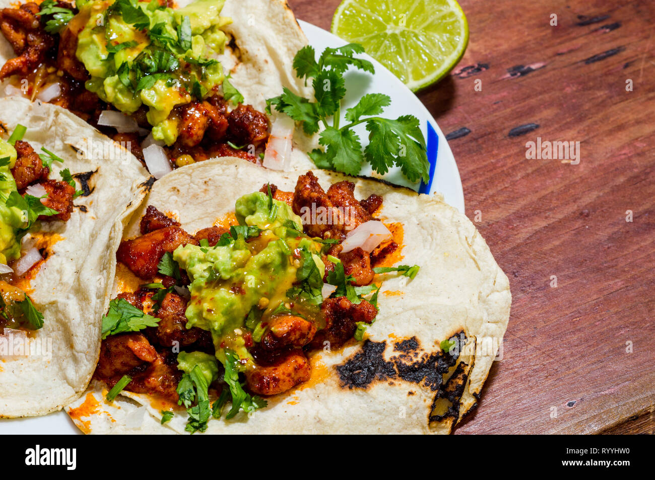 Tijuana Tacos, copy space Stock Photo