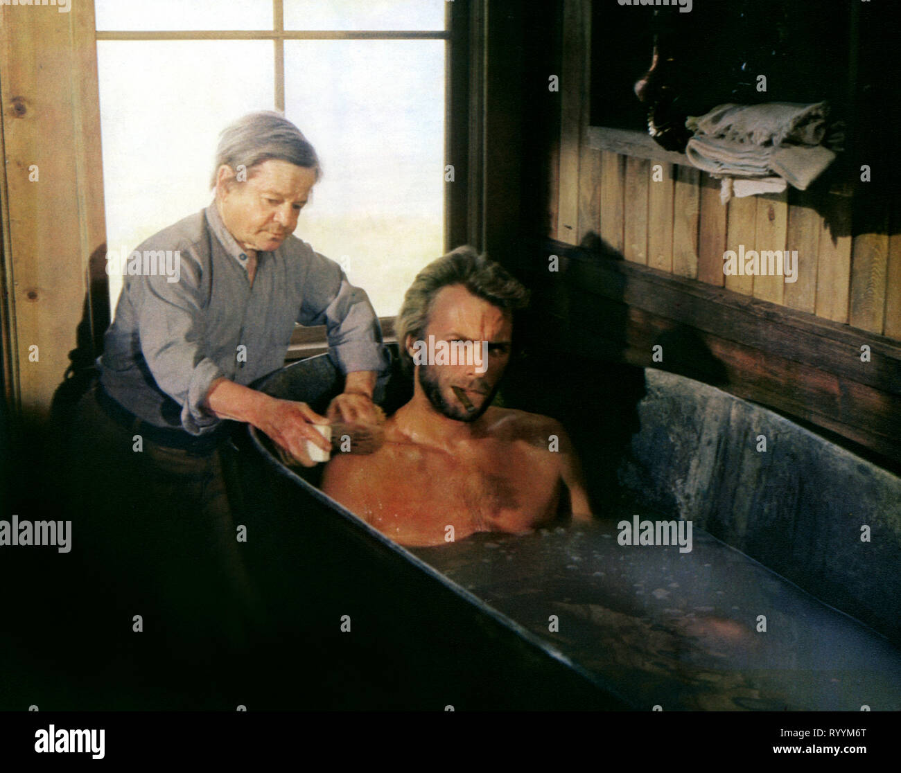 BILLY CURTIS, CLINT EASTWOOD, HIGH PLAINS DRIFTER, 1973 Stock Photo