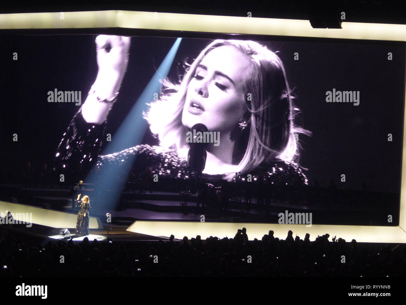 LOS ANGELES, CA - AUGUST 6: Singer Adele performs in concert on August ...