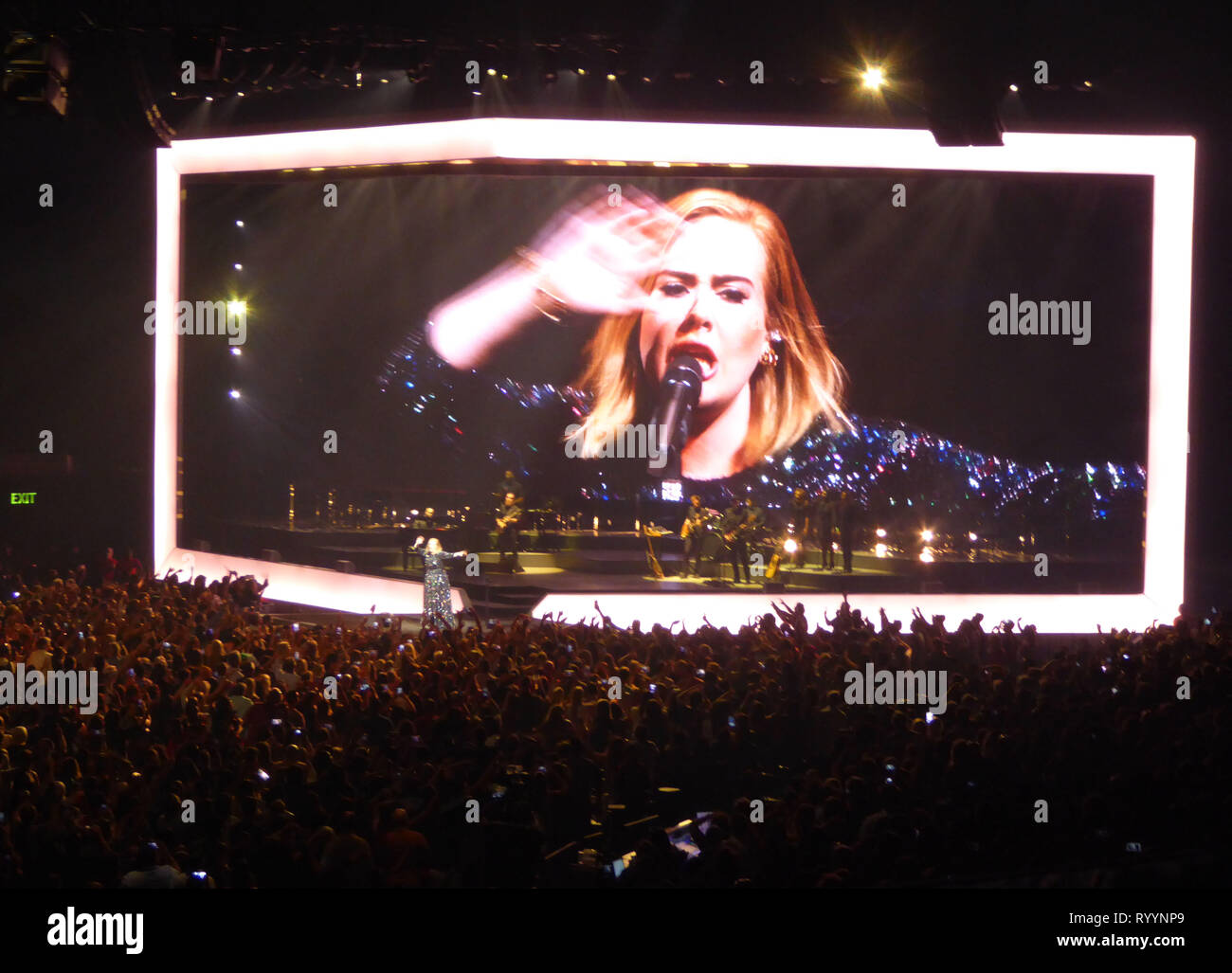LOS ANGELES, CA - AUGUST 6: Singer Adele performs in concert on August ...