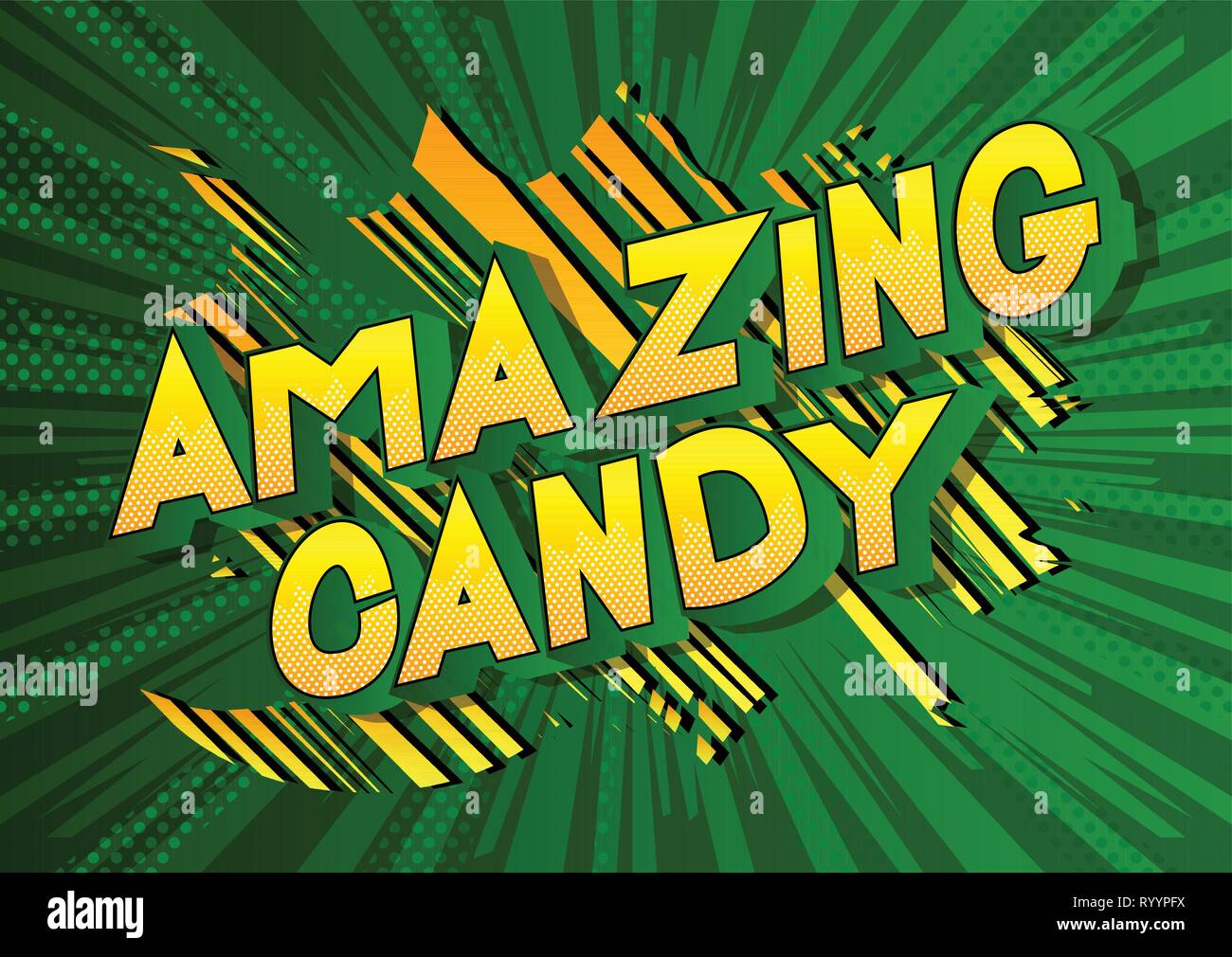 Amazing Candy - Vector illustrated comic book style phrase on abstract background. Stock Vector