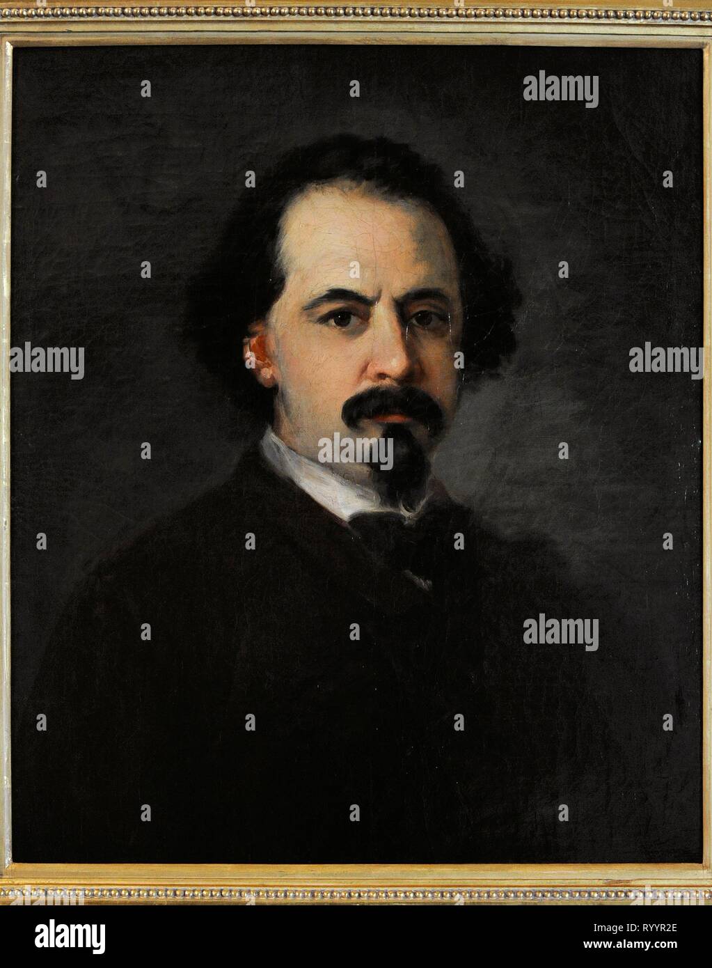 Eugenio Lucas Velázquez (1817-1870). Pintor español. Autorretrato, hacia  1860. Museo Lázaro Galdiano. Madrid. España Stock Photo - Alamy