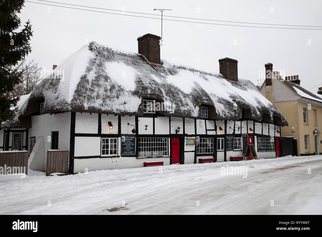 The Old Cottage Restaurant With Snow West Street Ringwood