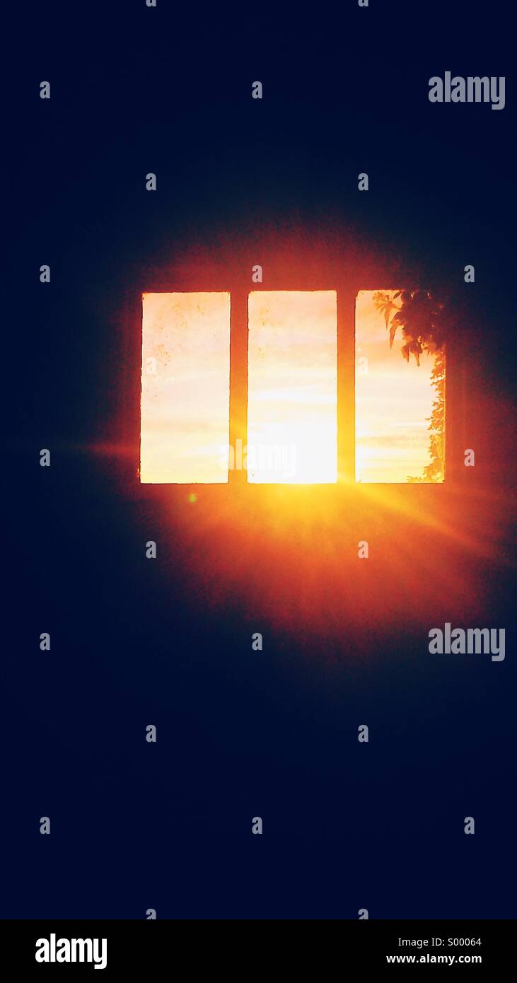 Sunset through window - Smartphone Captured Stock Image
