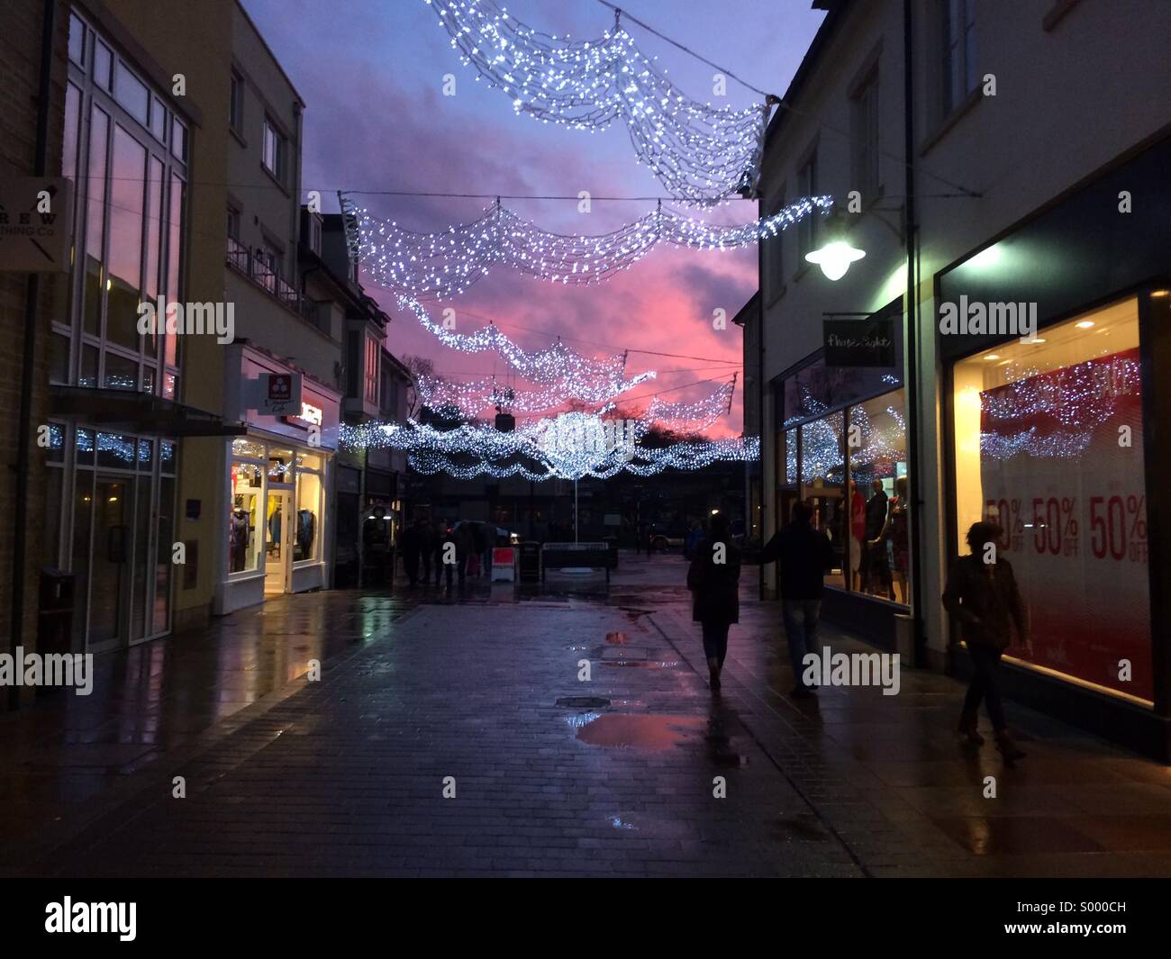 Christmas lights in Witney Stock Photo Alamy