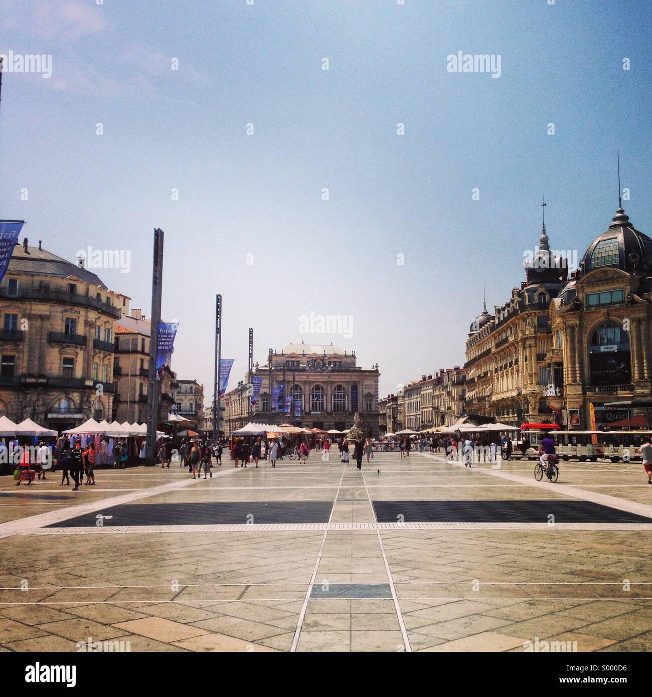 Place de la Comédie, (comedy square), Montpellier, Southern France - Smartphone Captured Stock Image