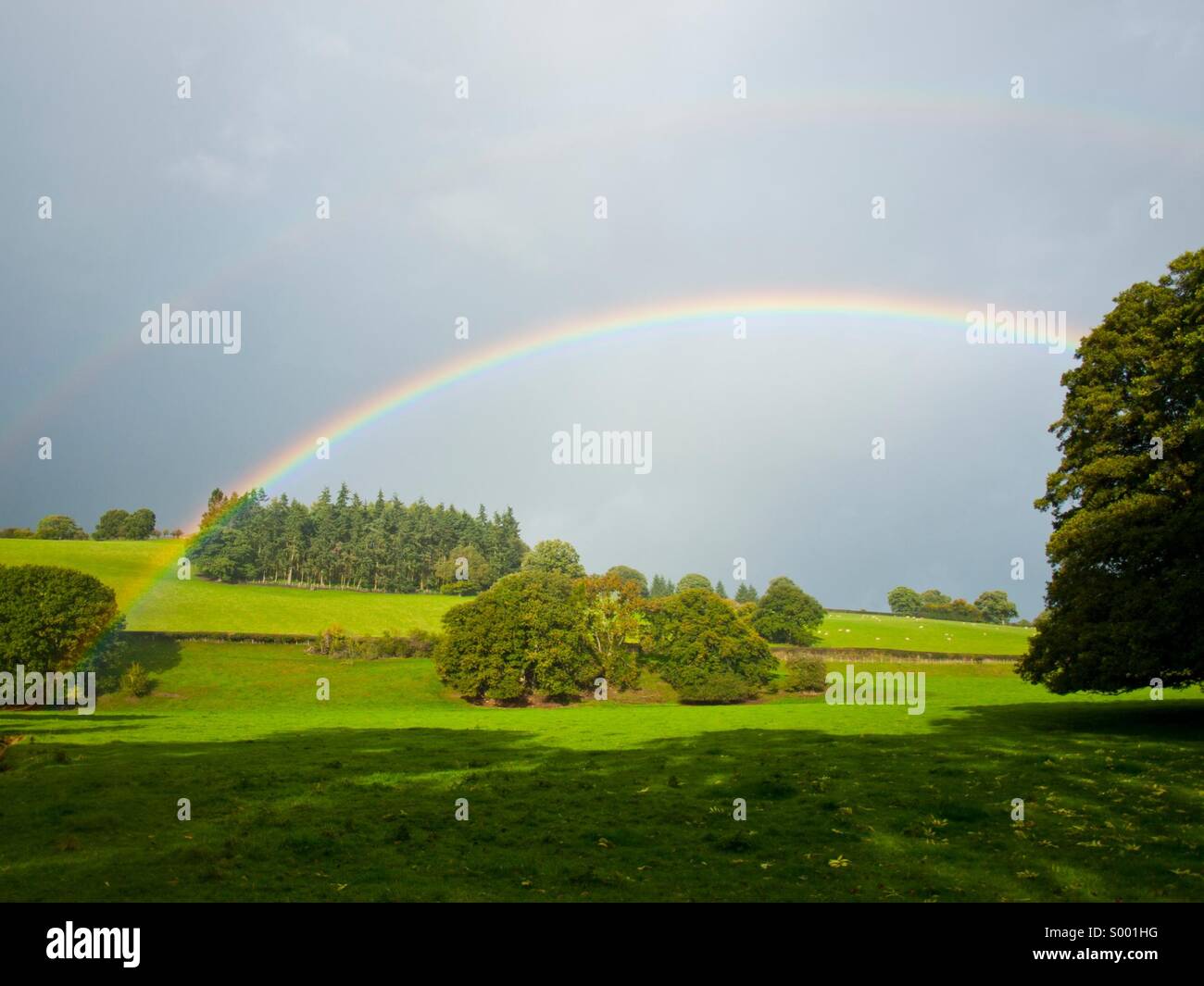 Rainbow countryside Stock Photo