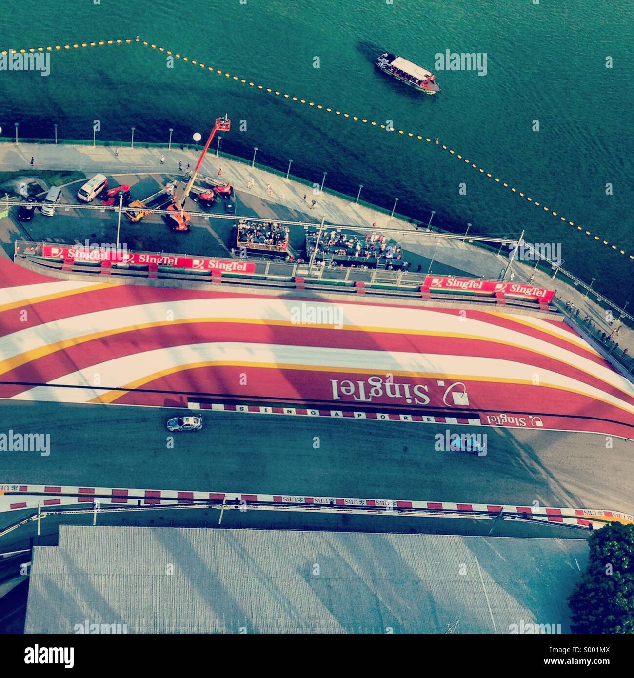 View of Singapore GP track from the flyer, 2013 Stock Photo