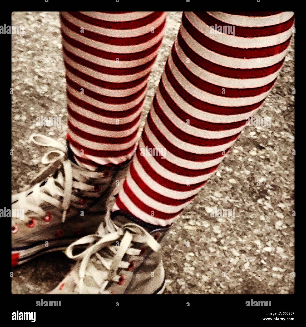 Candy cane stockings Stock Photo - Alamy