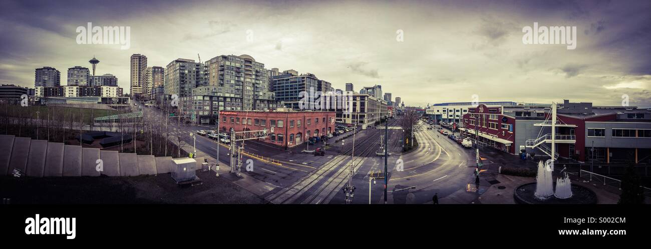 Seattle skyline panorama - Smartphone Captured Stock Image