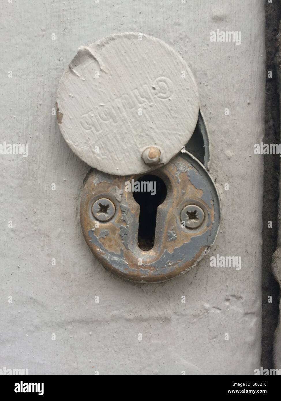 Open Chubb Lock. - Smartphone Captured Stock Image