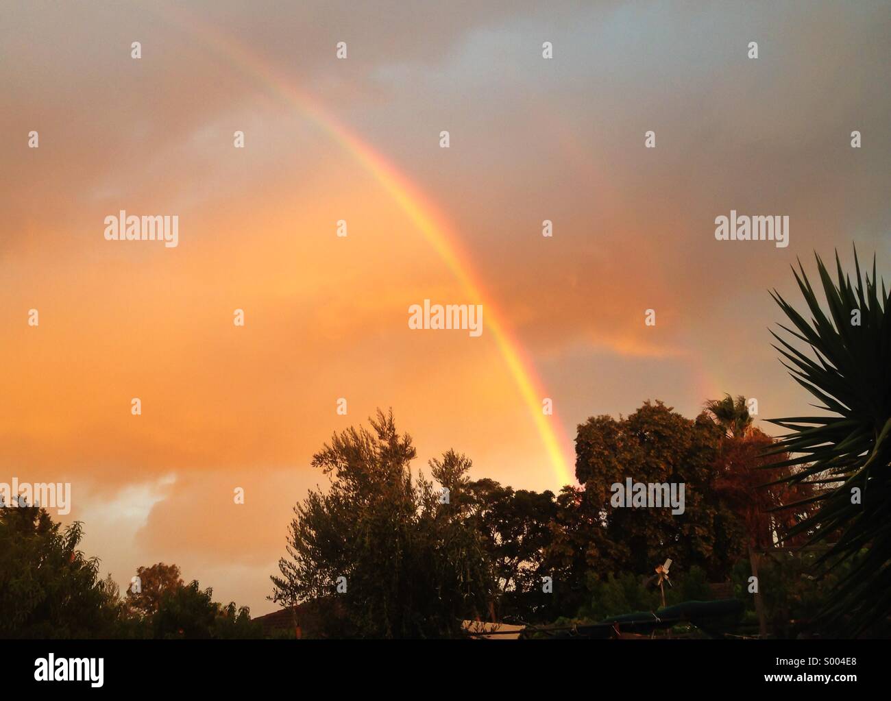 Rainbow Sunset Stock Photo