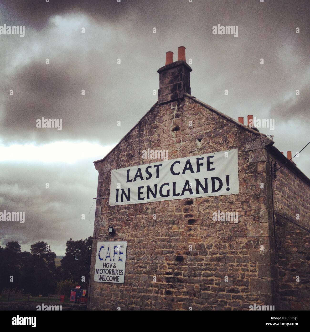 Last cafe in England! Stock Photo