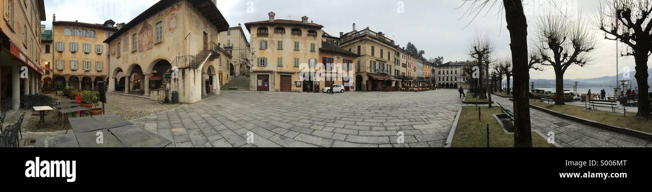 Italy Orta San Giulio square - Smartphone Captured Stock Image