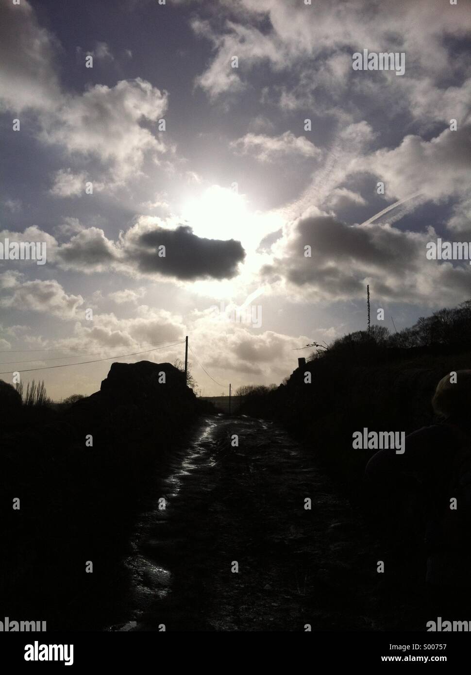 Lane in the Shibden Valley Halifax West Yorkshire - Smartphone Captured Stock Image