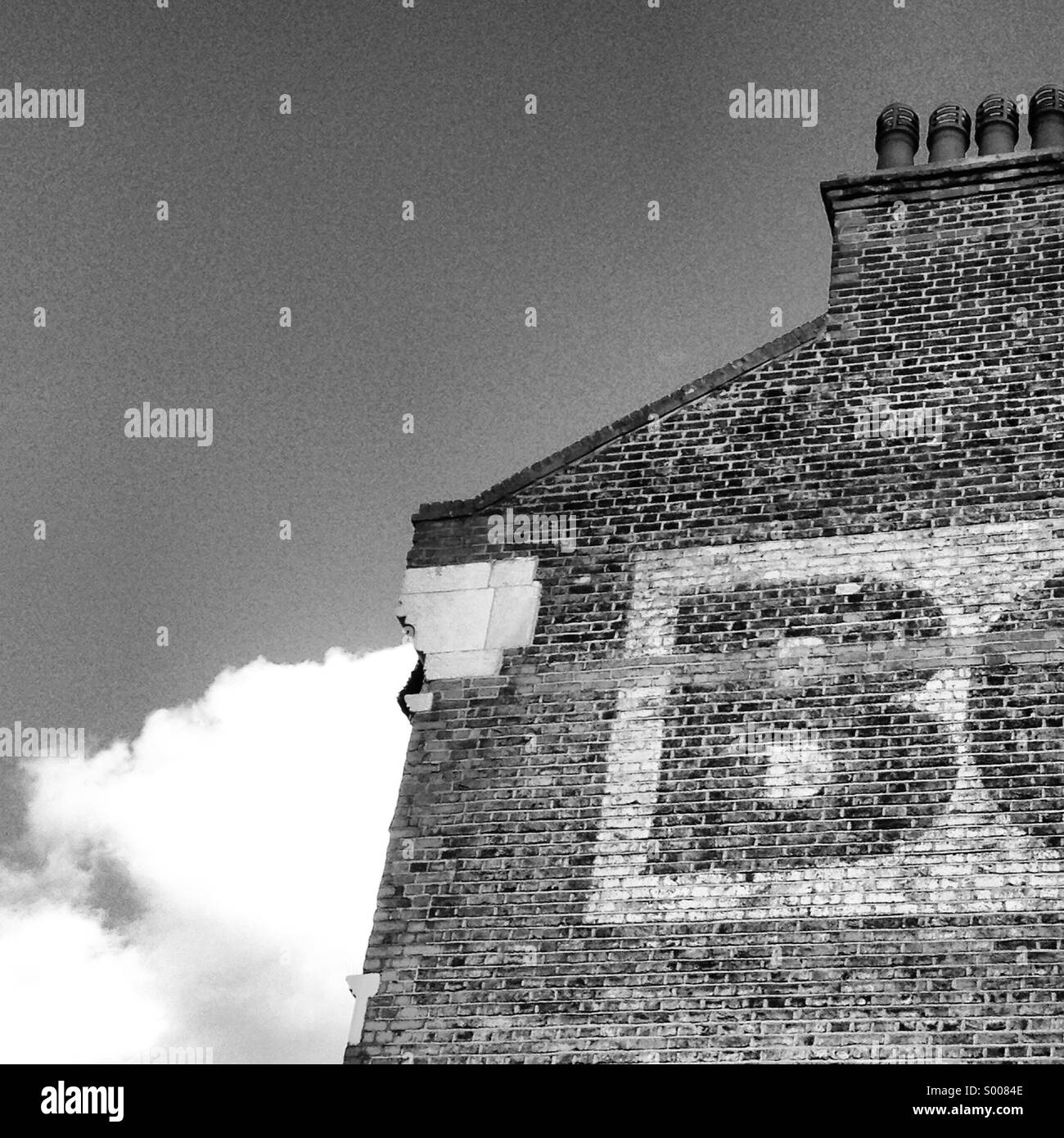 Black and White building against sky - Smartphone Captured Stock Image