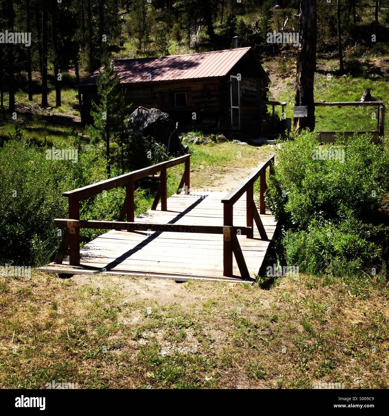 Remote cabin in Idaho, only accessible by foot or horseback Stock Photo