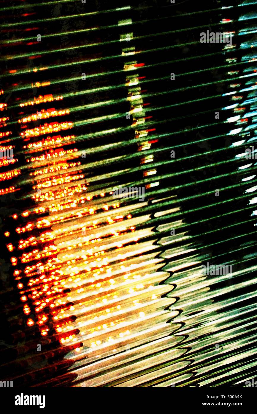 Coloured light shining through a textured window - Smartphone Captured Stock Image