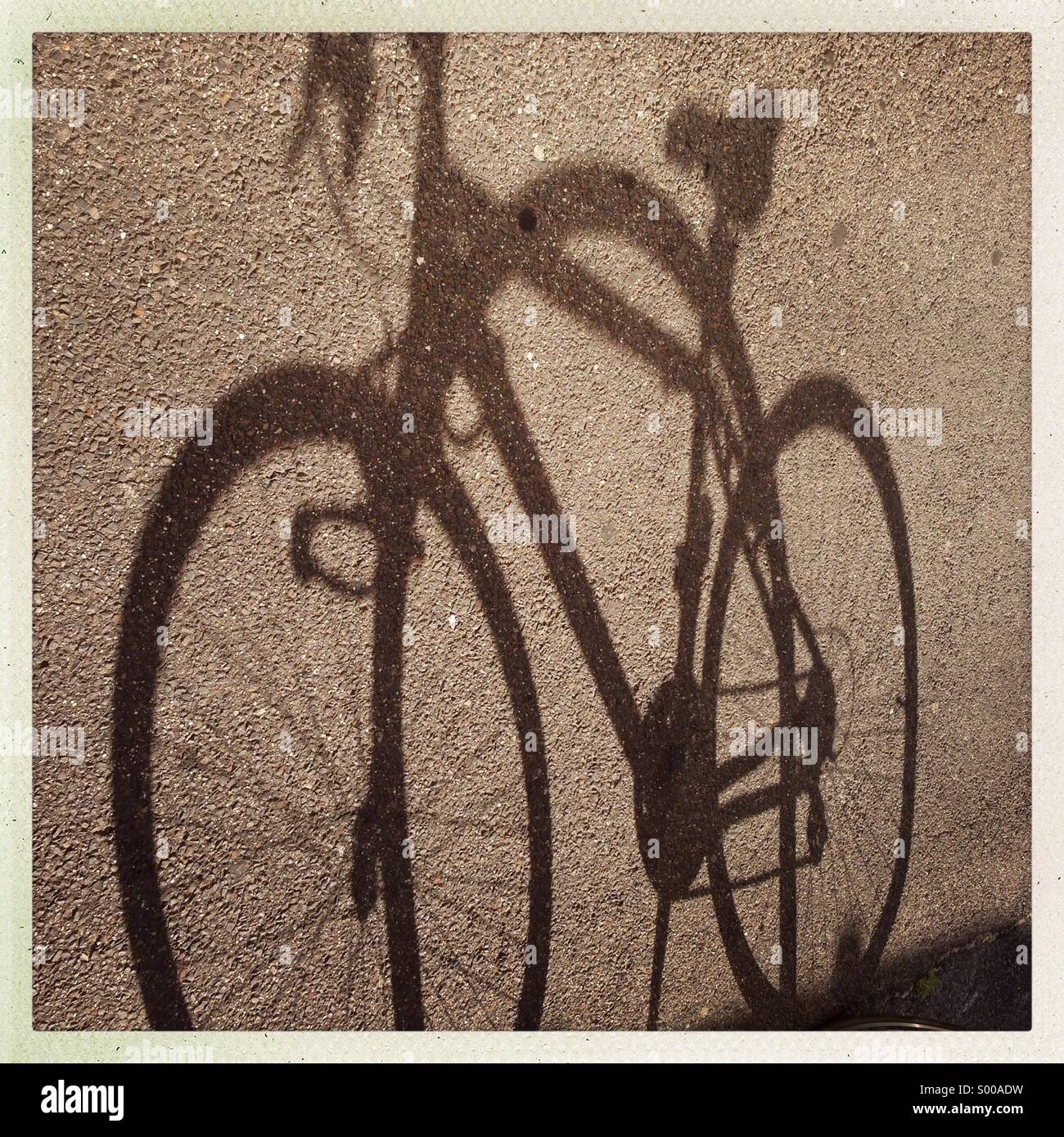 Bicycle shadow - Smartphone Captured Stock Image