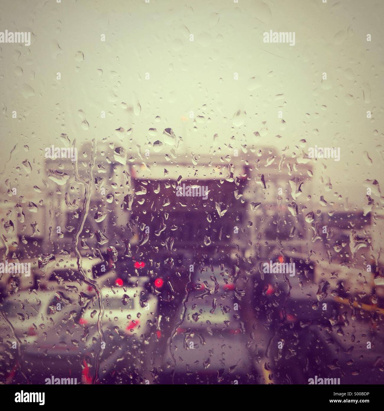 Car ferry arriving at dock on wet, windy, rainy day. British Columbia, Canada. - Smartphone Captured Stock Image