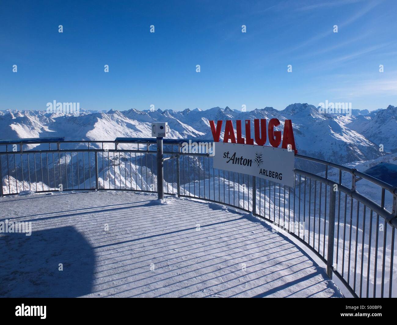 View from the top of the Valluga mountain in Austria - Smartphone Captured Stock Image