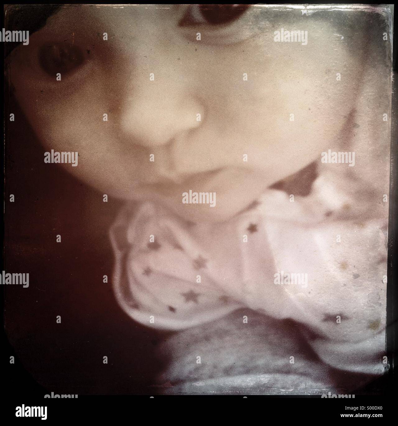Baby Ruby Hipstamatic image. Stock Photo