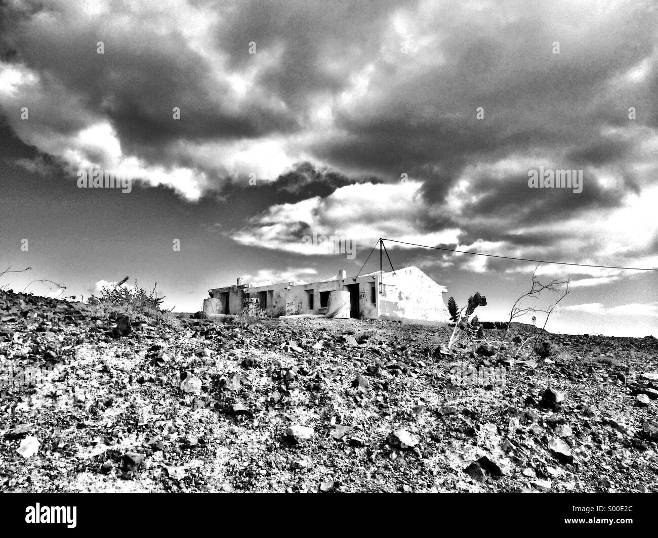 Abandoned desert shack, Fuerteventura, Canaries - Smartphone Captured Stock Image