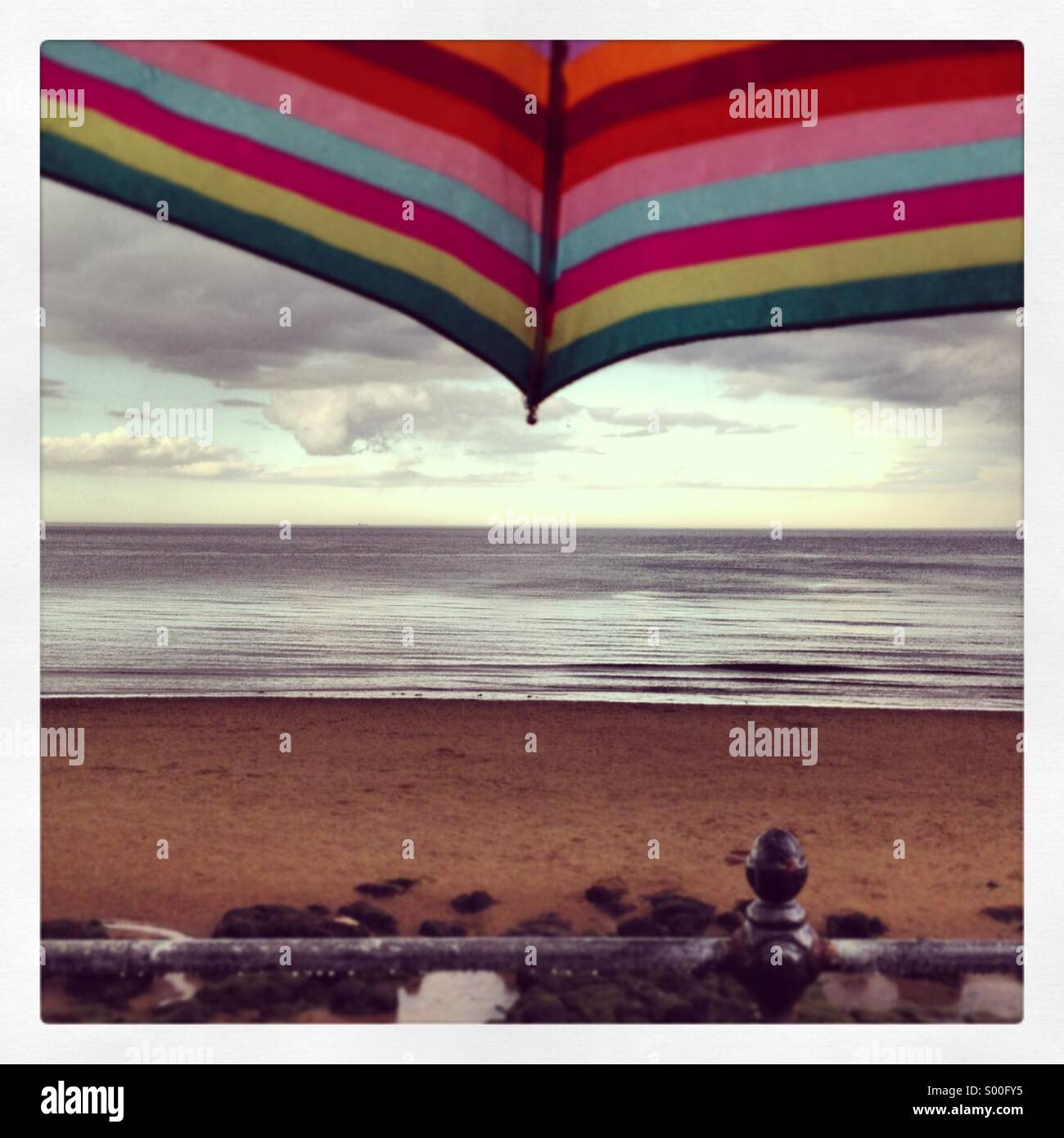 Wet and windy day in Scarborough - Smartphone Captured Stock Image