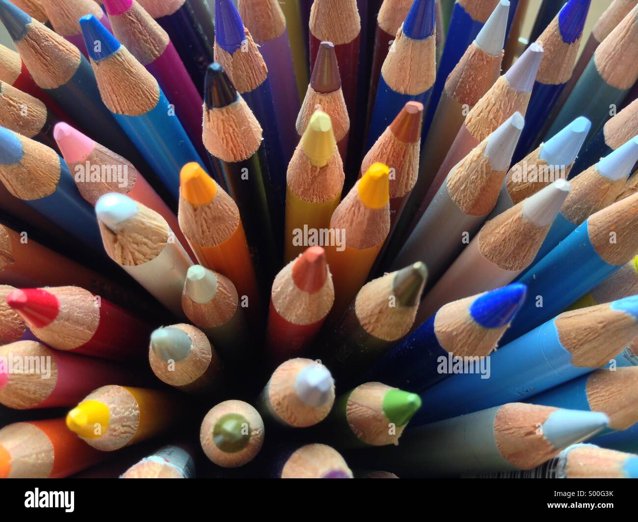 Close-up of Color Pencils Stock Photo