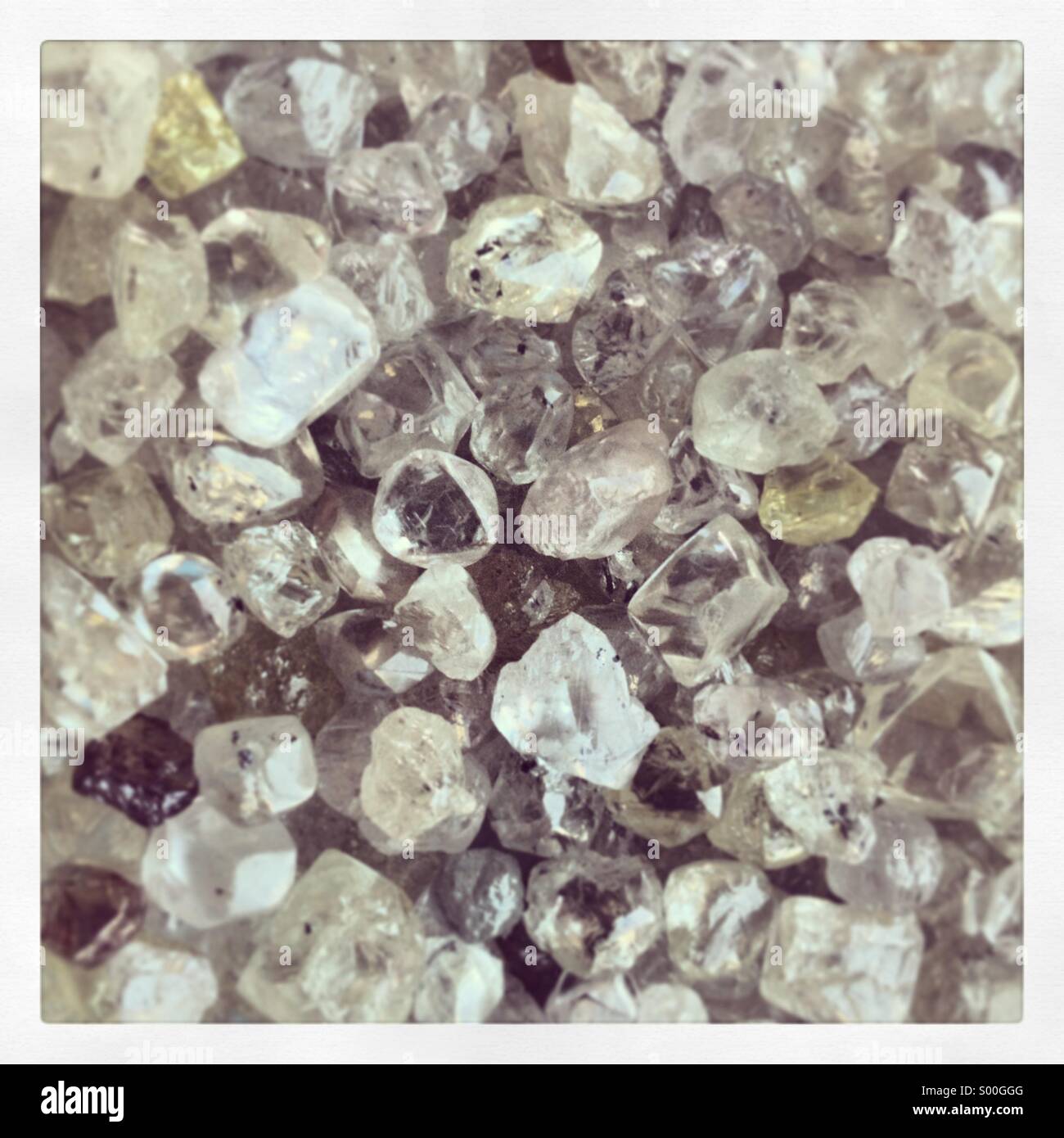 A pile of uncut diamonds Stock Photo