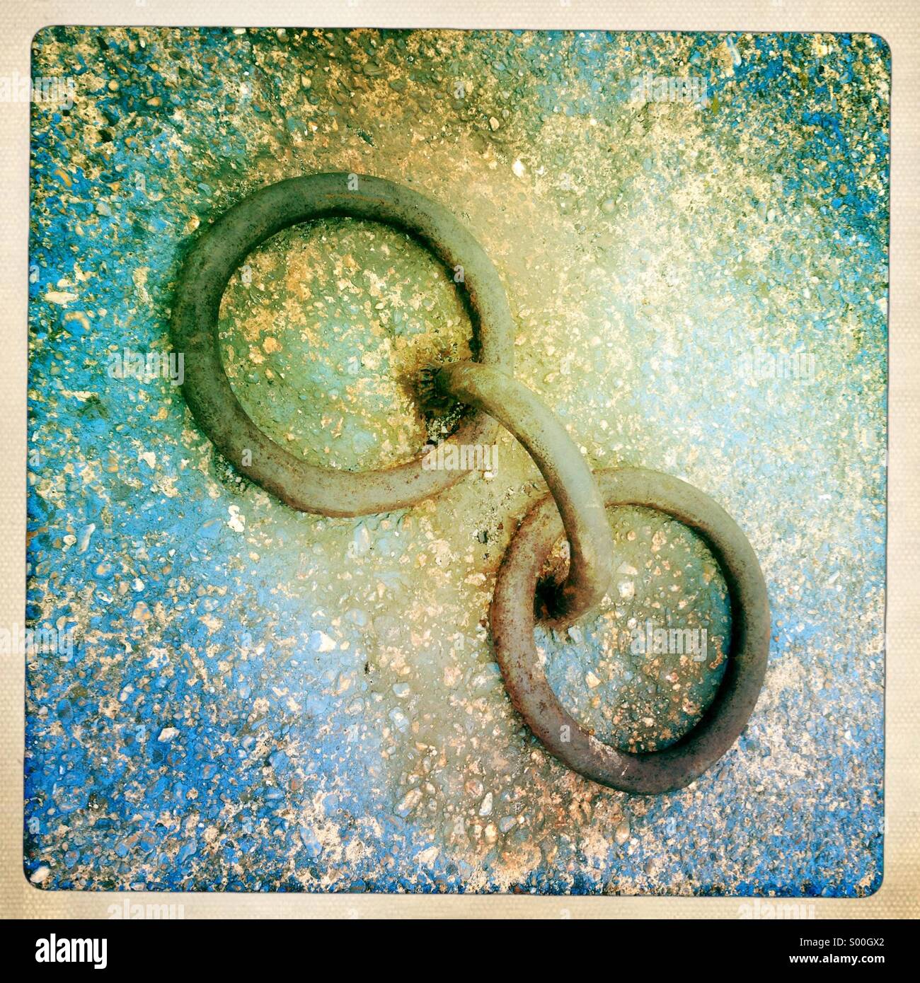 Rusty chain for boats. - Smartphone Captured Stock Image