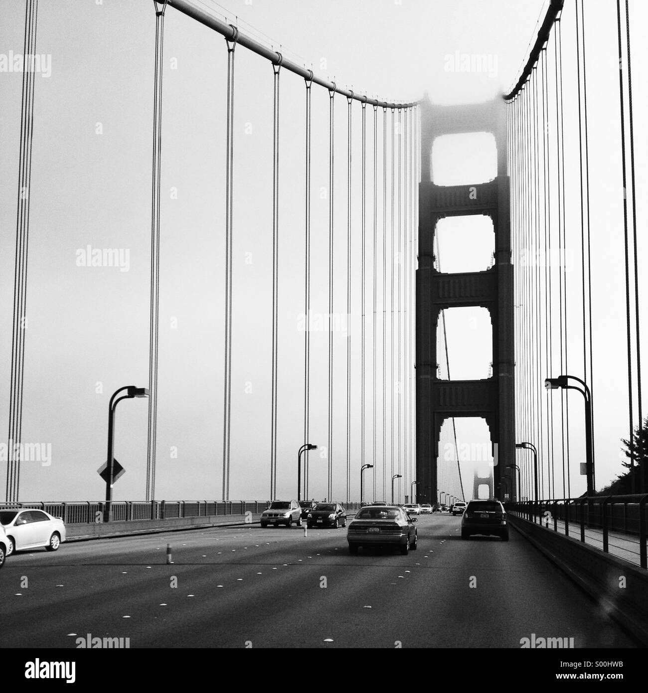 Driving over the Golden Gate Stock Photo