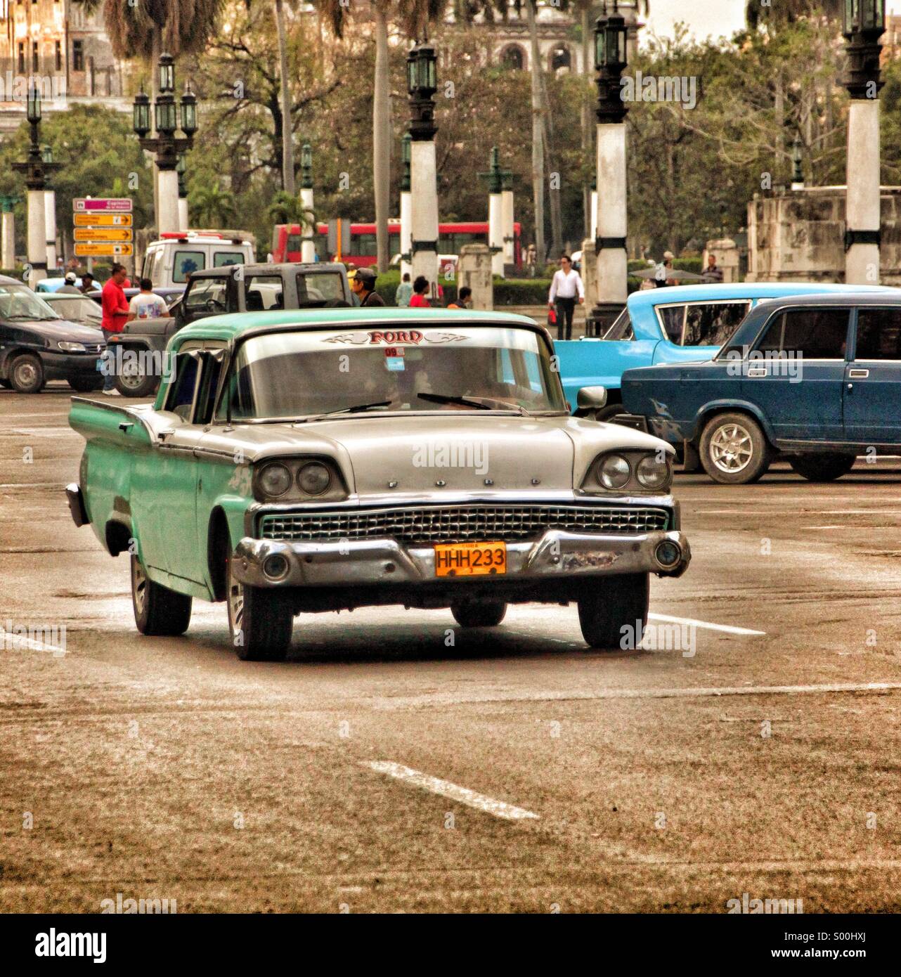 Classic car in Cuba Stock Photo