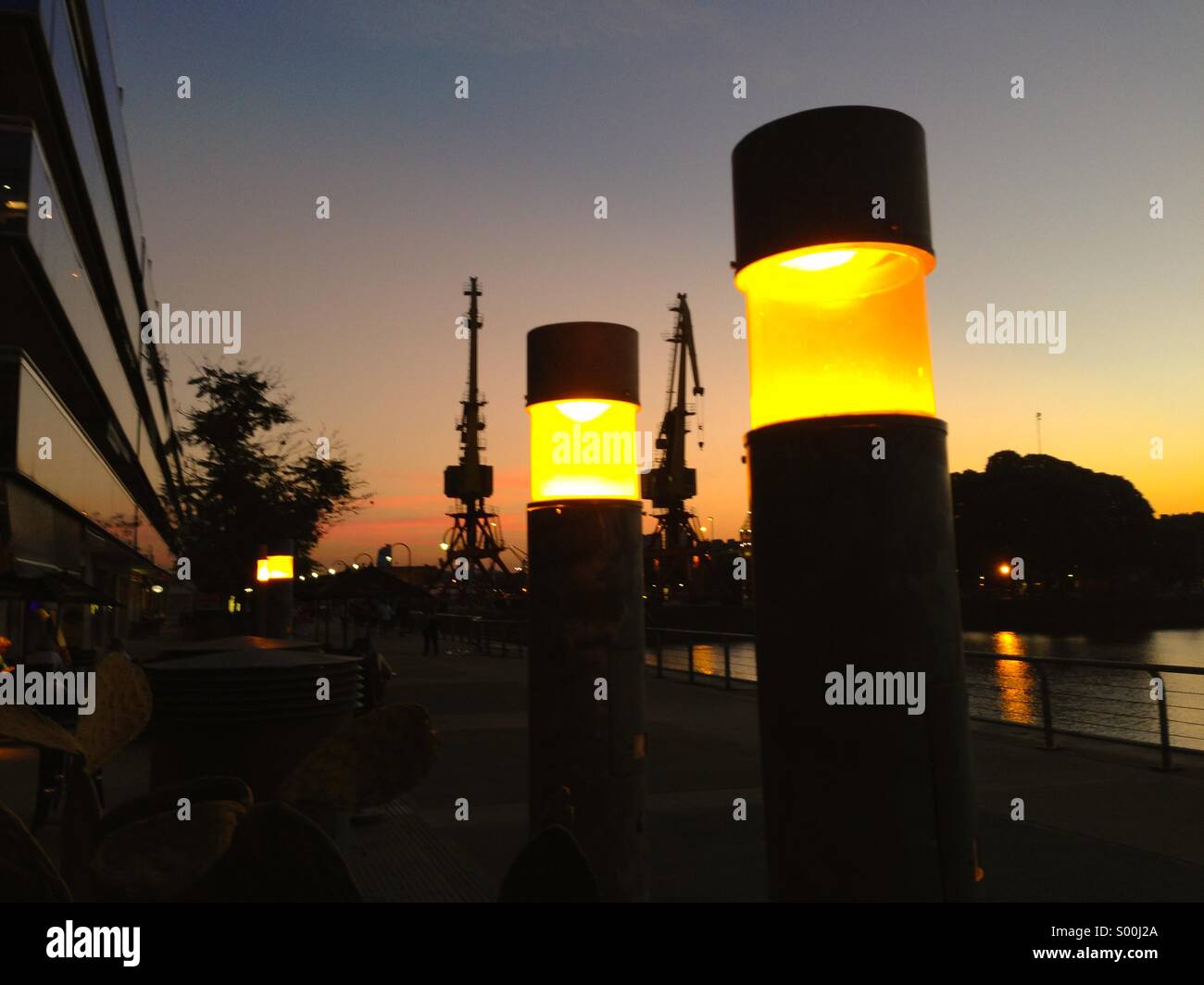 Sunset in Puerto Madero, Buenos Aires, Argentina - Smartphone Captured Stock Image