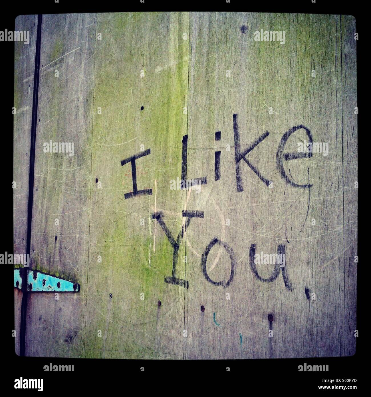 I like you-graffiti in London - Smartphone Captured Stock Image