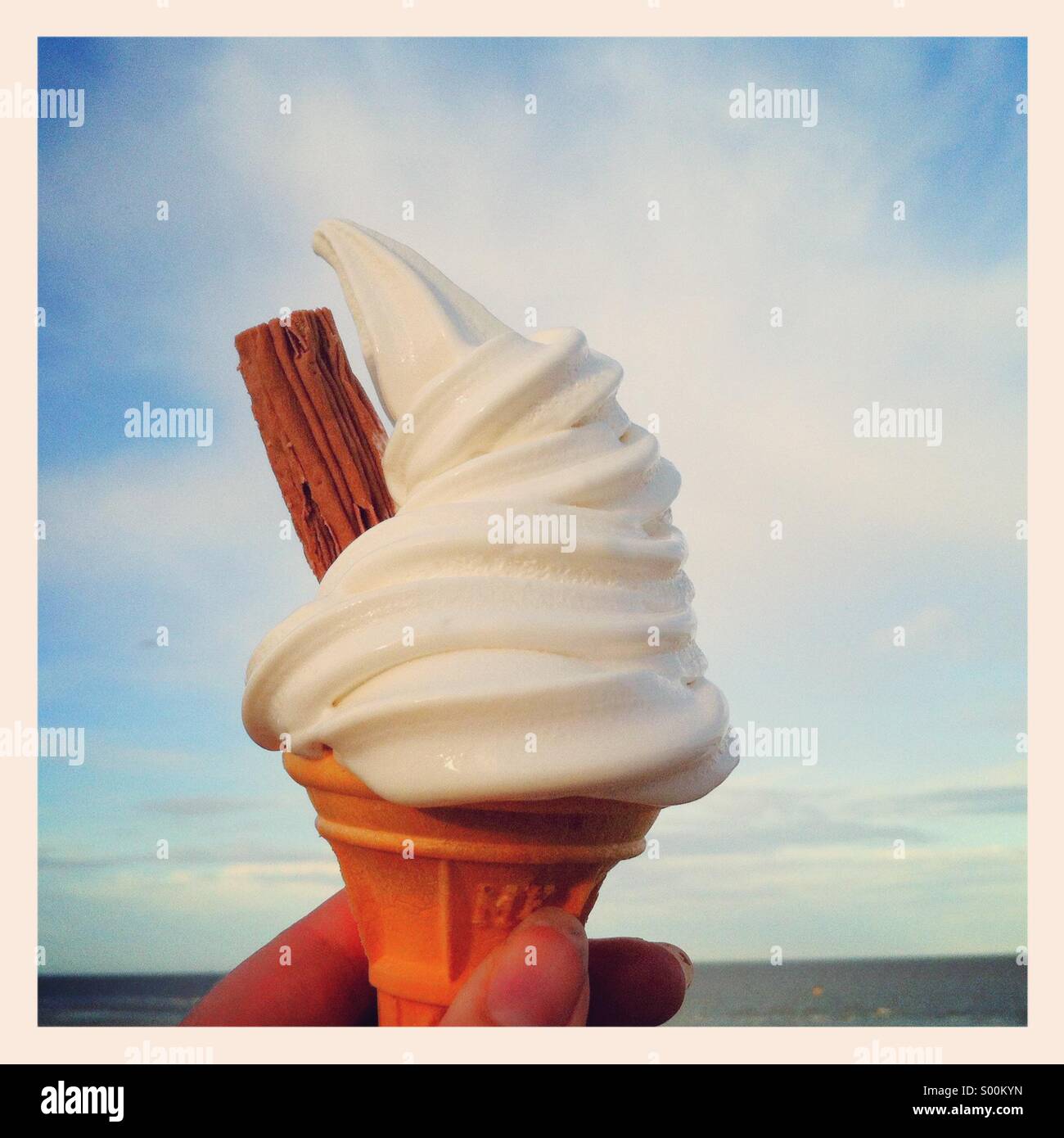 99 ice cream at the seaside Stock Photo