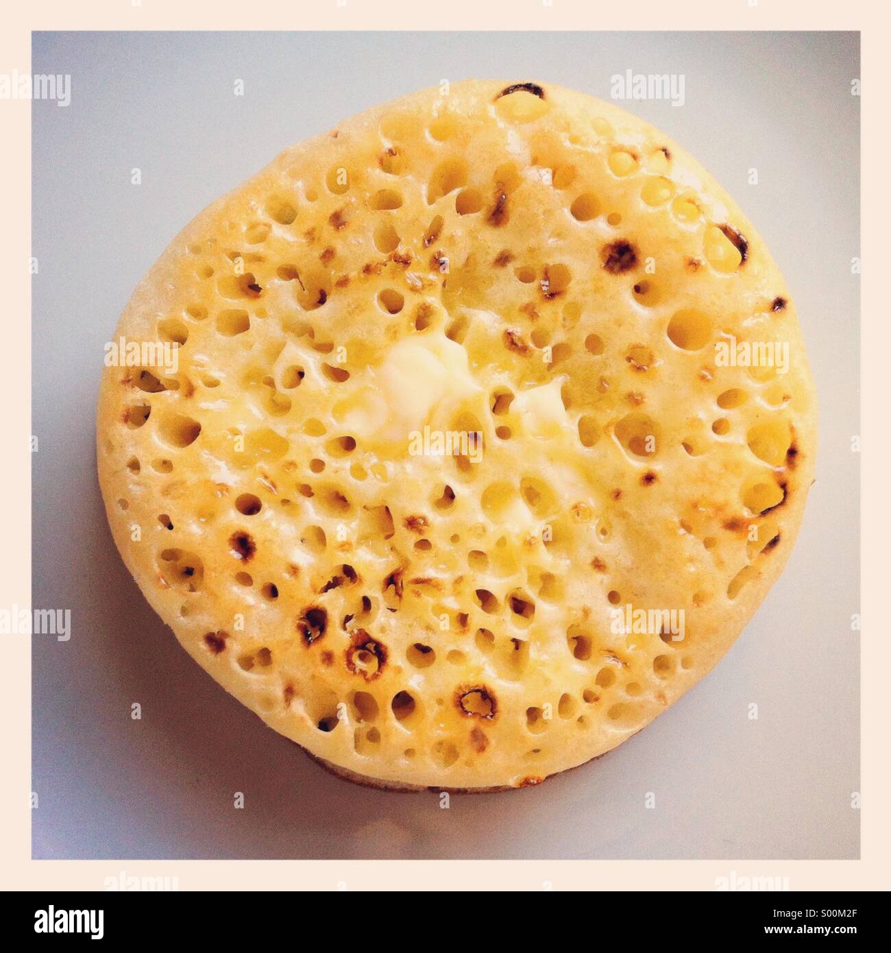 Hot buttered crumpet - Smartphone Captured Stock Image