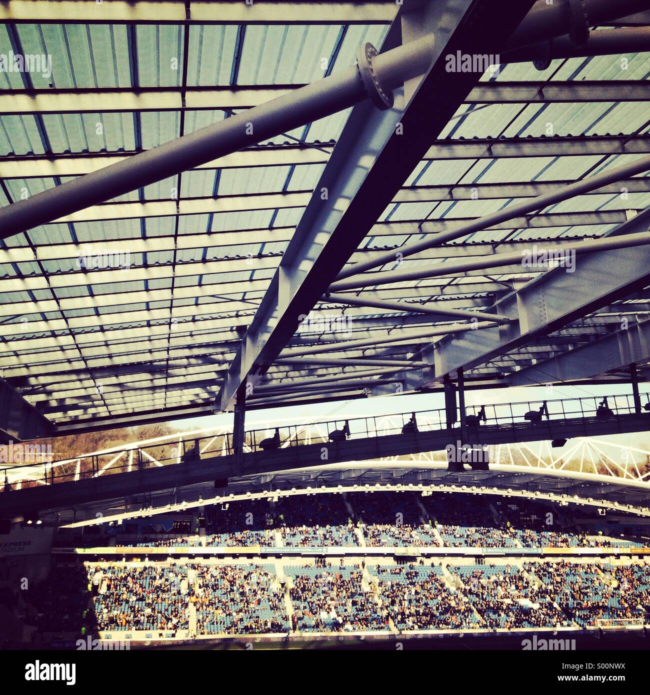 Amex stadium roof perspective Stock Photo