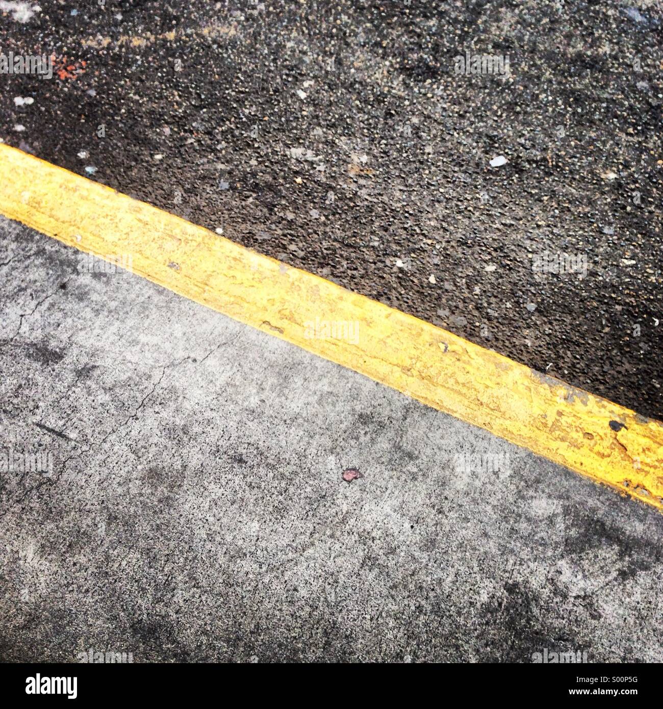 Curb at the side of a road - Smartphone Captured Stock Image